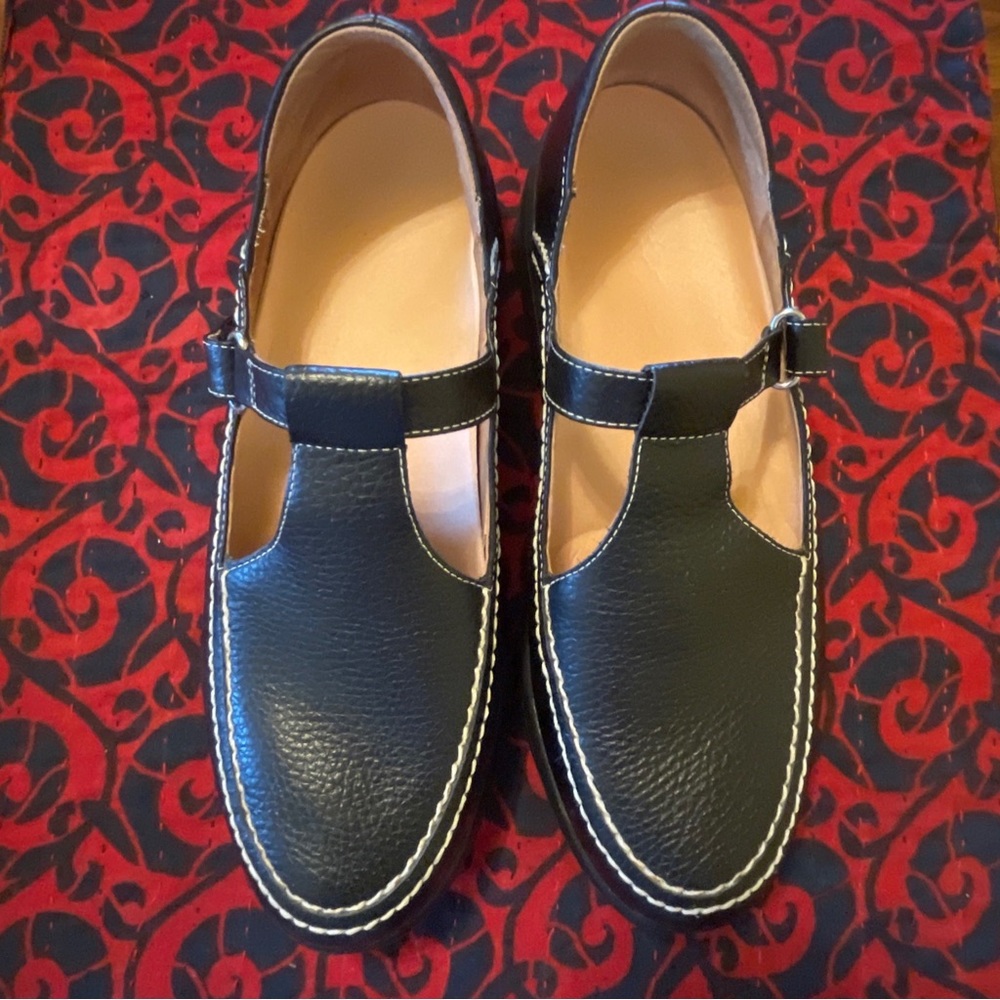 Women’s Dr. Comfort LuLu Black Pebbled Leather Adjustable Strap Shoes US 10.5
